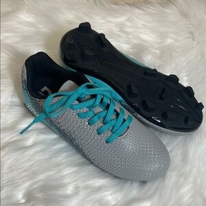 DSG Gray Teal Youth Speed Viper Soccer Cleats
